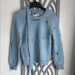 Marc Jacobs Light Blue Distressed Sweater